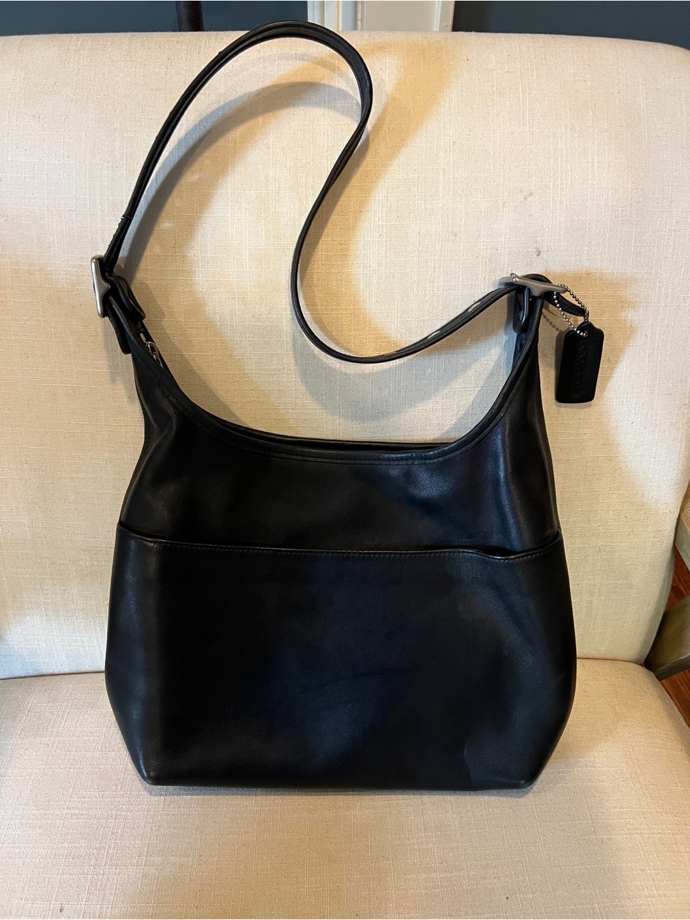 Coach Vintage Black Leather Shoulder Bag